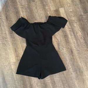 Off shoulder black romper